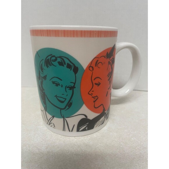 P Graham Dunn Always Be Best Friends You Know Too Much Coffee Cup Mug Retro Look - Picture 1 of 6